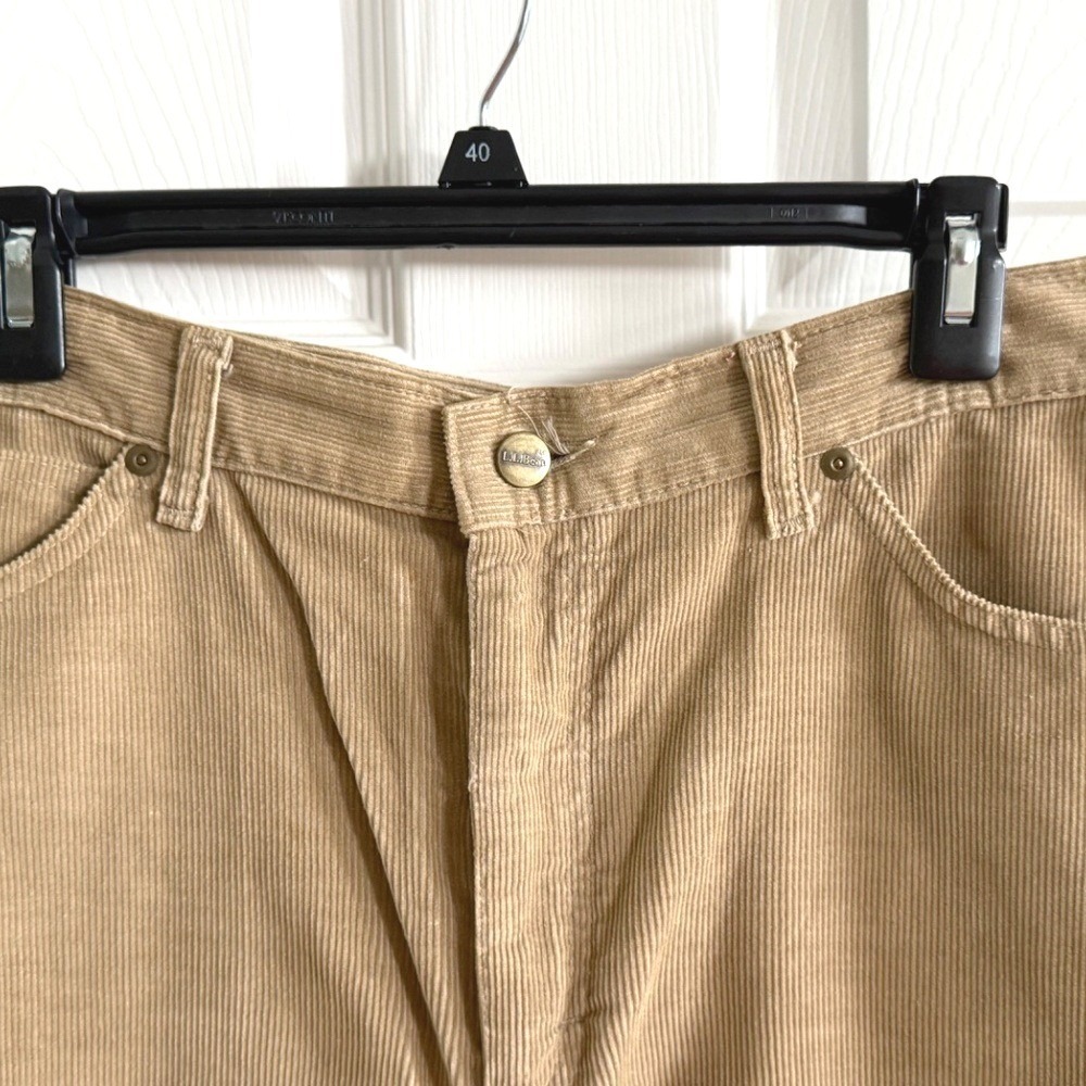 Vintage L.L. Bean Corduroy‎ Midi Skirt Tan Khaki High Waisted A-Line Size 12 USA - Picture 6 of 12